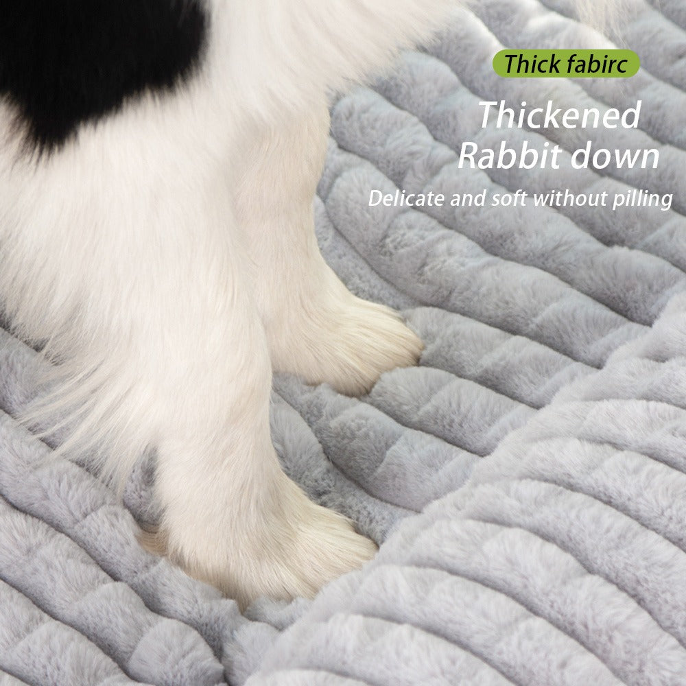 Thickened Dog Bed & Cat Bed Mat with Pillow – Anti-Slip, Machine Washable, Detachable Crate Mat for All Dogs & Cats, L & XL