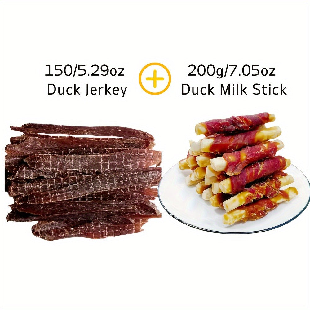 Dog Jerky Treats 400g Mixed Flavor Pack – Chicken & Duck Jerky, High Protein Low Fat, Long Lasting Chews, Digestible Training Reward Snacks for Small Medium Large Dogs