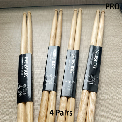 5A Wooden Drumsticks shown in the 4 pairs of 5A maple option