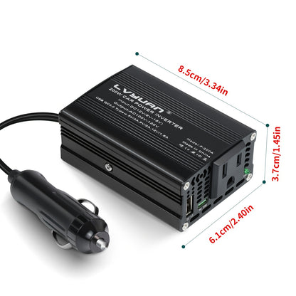 [Portable Without Battery] Car Power Inverter Charger Converter 500W/200W Rated Power Car Power Inverter 12V To 110V American Standard Socket Transformer With QC3.0 USB Port, Vehicle And Boat Universal Portable Auto Power Adapter, Car Accessories, Without
