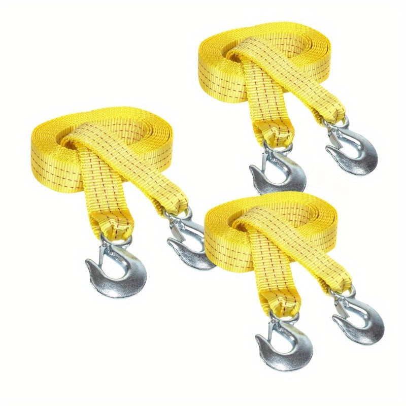 Heavy-Duty Trailer Winch Strap, 4 Meters 13 Feet, 1.3 Tons, 11, 000 Pounds Capacity, Equipped with Forged Steel Hook, Suitable for Emergency Vehicle Rescue Ropes for SUV Trucks, Pickup Trucks, Etc., Essential Kit for Off-Road Rescue Towing Equipment