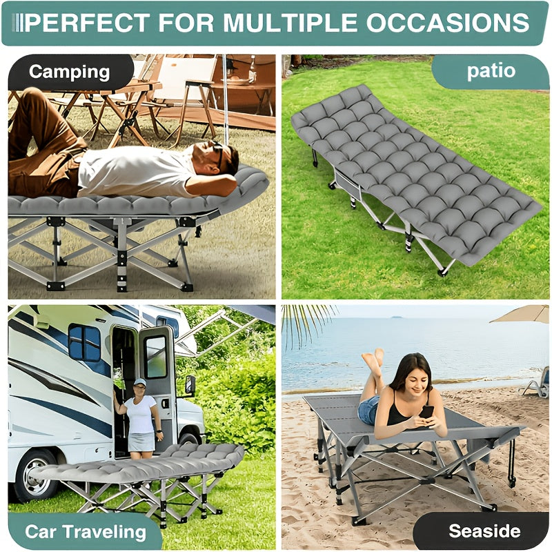 Folding Camping Cot 500/600/700 LBS Heavy Duty Portable Sleeping Bed with Mattress & Carrying Bag – Waterproof Steel Frame for Adults, Outdoor Tents, Hiking & Travel