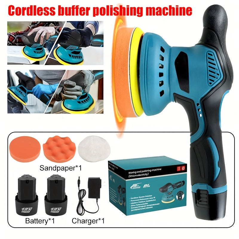 Wireless Car Buffer Polishing Machine | 8-Speed With Up To 5000 Rpm, 6-Inch Touch Screen Buffer, Equipped With Rechargeable Lithium Battery And Charger, For Car Detailing And Scratch Removal