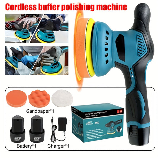 Wireless Car Buffer Polishing Machine | 8-Speed With Up To 5000 Rpm, 6-Inch Touch Screen Buffer, Equipped With Rechargeable Lithium Battery And Charger, For Car Detailing And Scratch Removal