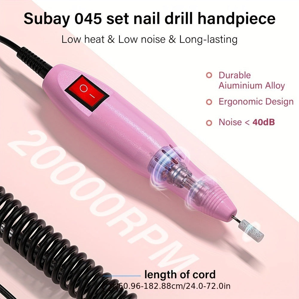 Professional Nail Drill Kit 20000RPM with 6 Drill Bits & 50 Sanding Bands — Electric Manicure Pedicure Machine Low Noise Dual-Hand for Acrylic Gel Natural Nails, Home & Salon Nail File Set, 8-in-1 Option