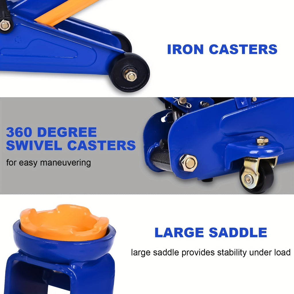 Aain Low Profile Hydraulic Floor Jack Suitable for, Workshop & Commercial Use - 2 Ton (4000 Lbs) Capacity, High-Carbon, Compact Trolley Jack with Wide Lifting Range (5.1"-13") for Vehicle Maintenance
