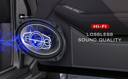 6x9 Inch 5-Way Coaxial Car Speakers Pair – 1000W Peak 120W RMS 4 Ohm with PEI Dome Tweeters, Full Range Stereo Audio, Easy Drop-In Replacement for Cars & Trucks