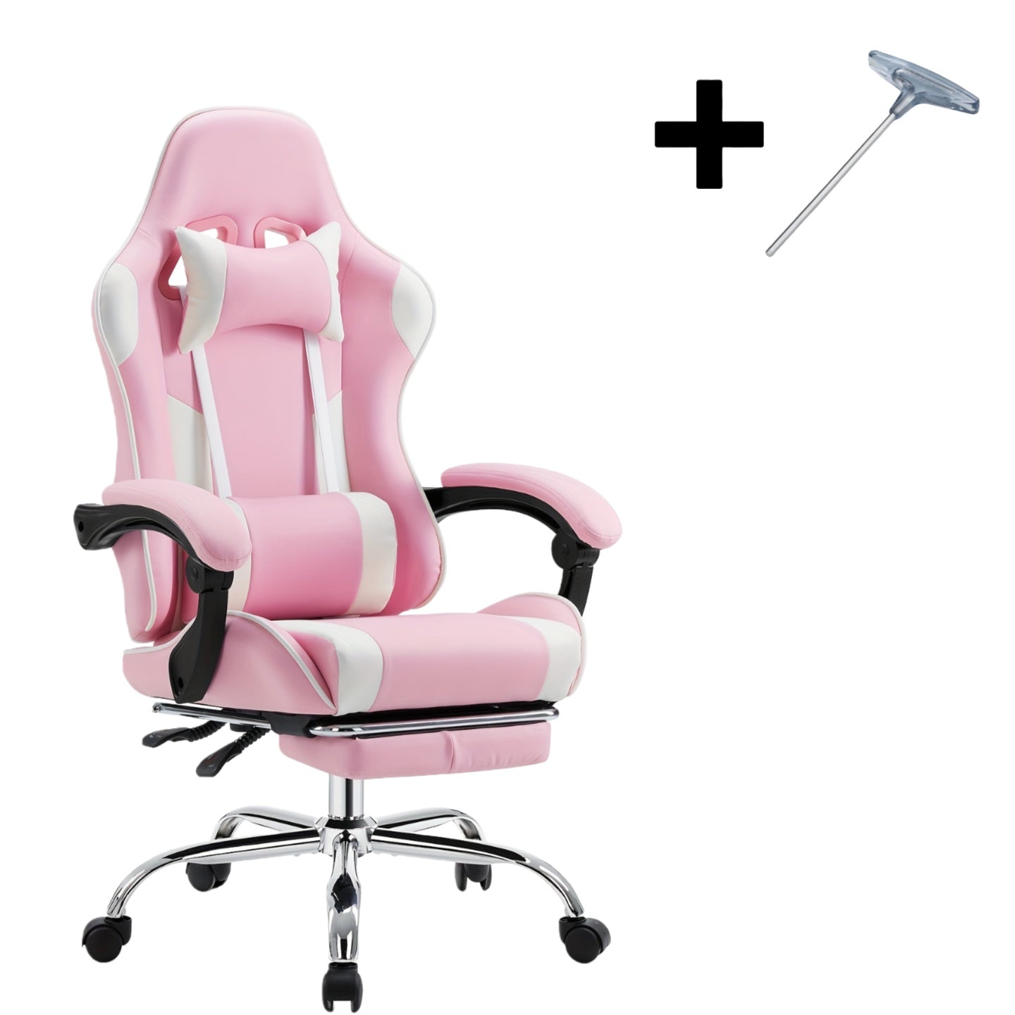 Ergonomic Gaming Chair with Rotating Armrest Lumbar Support & Headrest – Esports Racing Style Computer Office Chair with Footrest for Home Office Desk Work Study