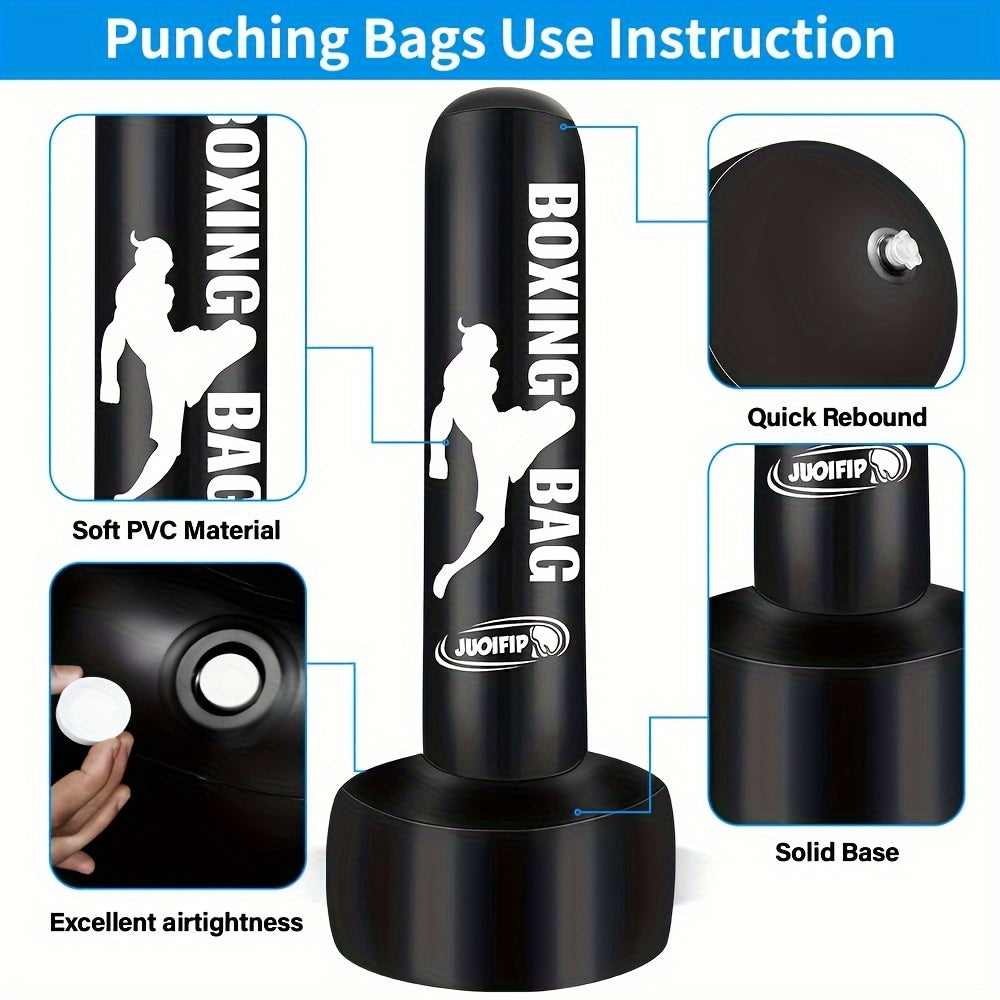 Freestanding Punching Bag 69" Heavy Bag with Stand – Inflatable Kickboxing Bag for MMA, Muay Thai & Fitness Training, No-Mount Standalone Base, Indoor & Outdoor Use, Ages 14+