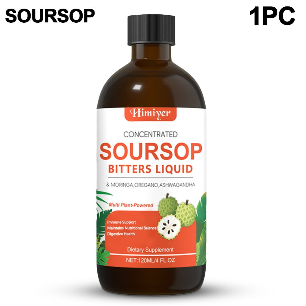 Soursop Bitters Liquid Herbal Supplement – Gut Health Support with Moringa, Oregano & Ashwagandha | Sugar-Free Vegan Formula for Sensitive Stomachs & Vitality | ShopVora UK