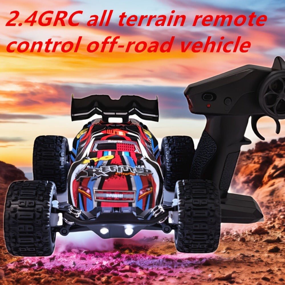 1:18 Scale RC Off-Road Car 35+ KM/H 4WD – 2.4GHz High Speed All-Terrain Remote Control Truck, Hobby Grade RC Racing Crawler for Kids & Adults, Birthday Gift, Blue or Red