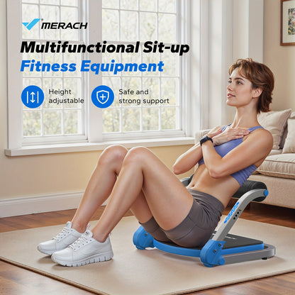 Ab Trainer Abdominal Machine – Multifunctional Core Strength Trainer for Home Gym, Waist Slimming & Belly Fat Workout, Adjustable Ab Roller Exercise Equipment for Men & Women, Red & Blue Available