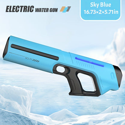 Electric Water Gun for Kids & Adults – LED Pulse Light Auto-Fill USB Rechargeable Squirt Blaster, 40ft Long Range Rapid-Fire, Pool Beach Backyard Summer Toy