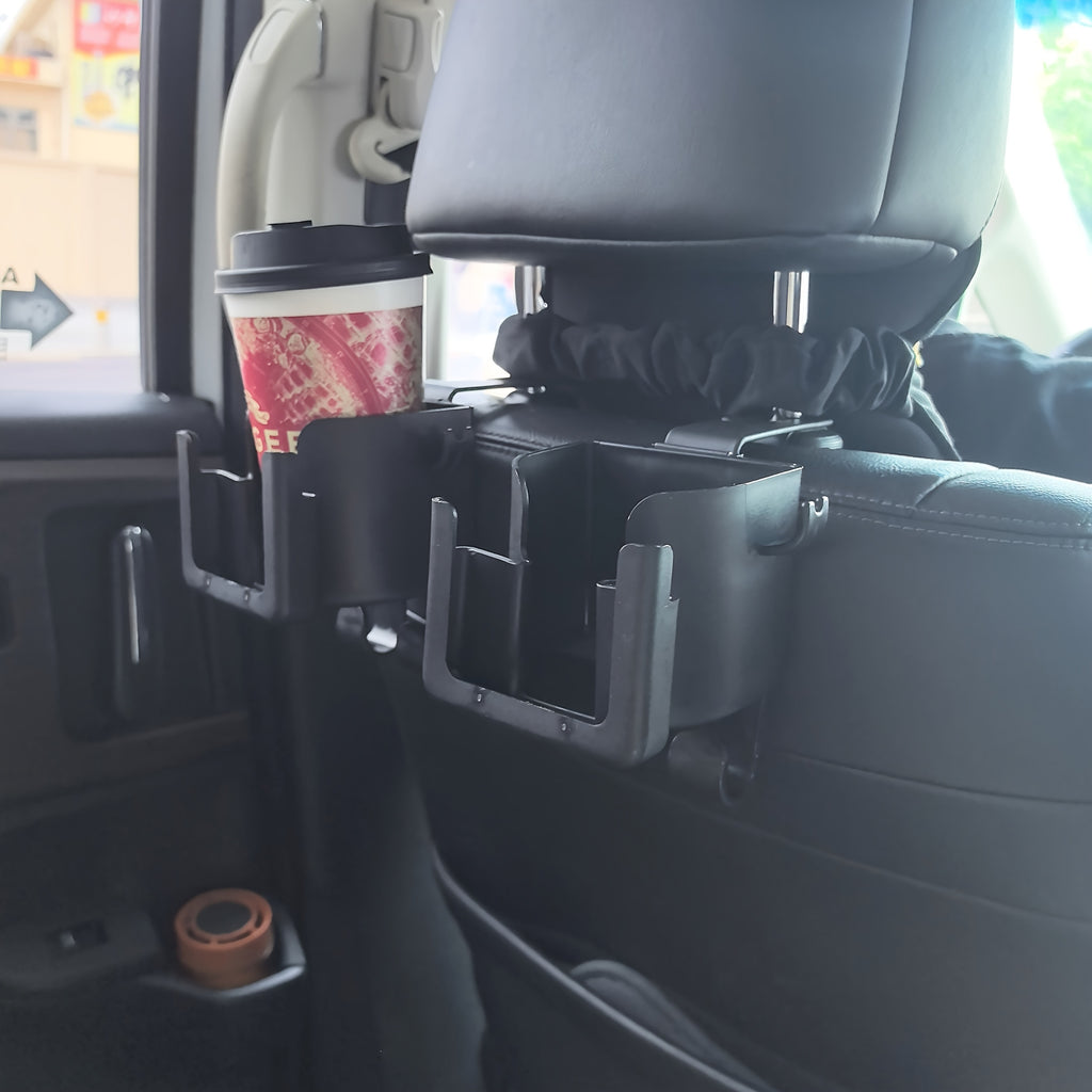 Set of 2 Versatile Car Seat Back Organizers Featuring a Cup Holder, Phone Holder, And Hook - Compatible with Most Vehicle Models, Capable of Holding Water Bottles, Milk Tea Bags, Trash Bags, And Glasses, Designed for Car Storage