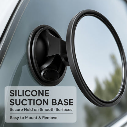 Convex Car Rearview Mirror 360° Rotating - Wide Angle Blind Spot Mirror with Silicone Suction Cup Mount for Cars Trucks SUVs Motorcycles