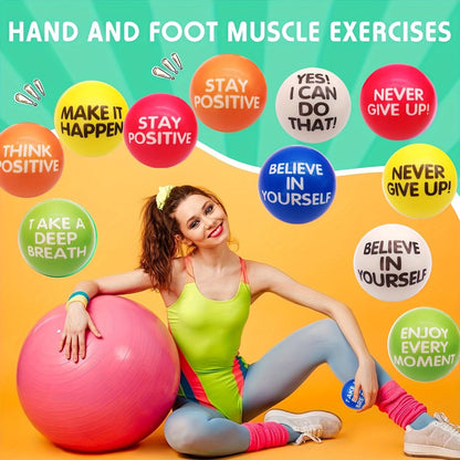 Inspirational Sponge Stress Balls 30 Pack 6.3cm – Motivational Slogan Hand Fitness Relaxation Balls for Classroom Rewards, Office Team Building, Party Events & Christmas Gifts