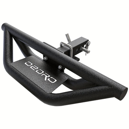 Step Bar for Towing Hitch Designed for Trucks with a 2-Inch Trailer Hitch Receiver, Featuring a Textured Black Rear Bumper Guard