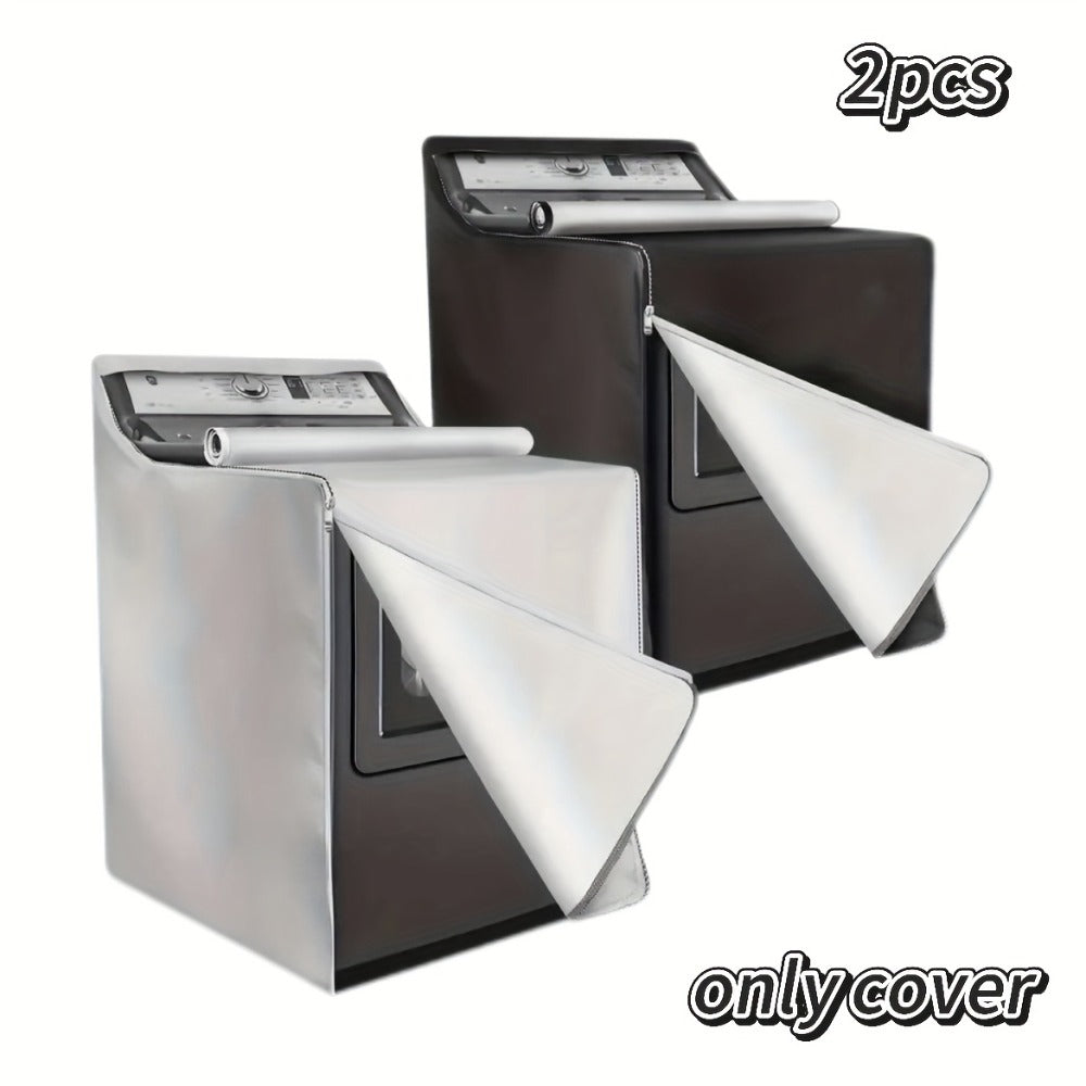 Washer Dryer Cover 420D Heavy Duty Waterproof, Indoor Outdoor Washing Machine Protector with Zipper Window, Fits Top Load & Front Load Washers Dryers, Dustproof UV-Resistant Laundry Appliance Hood 2pcs