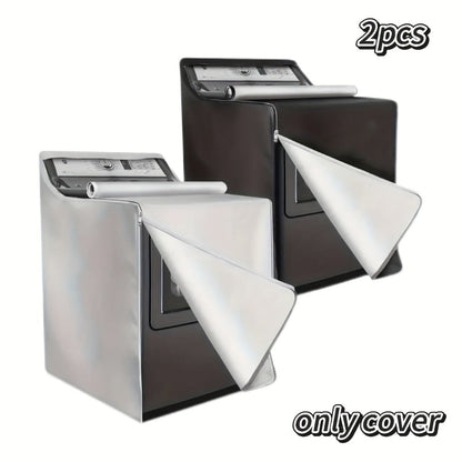 Washer Dryer Cover 420D Heavy Duty Waterproof, Indoor Outdoor Washing Machine Protector with Zipper Window, Fits Top Load & Front Load Washers Dryers, Dustproof UV-Resistant Laundry Appliance Hood 2pcs