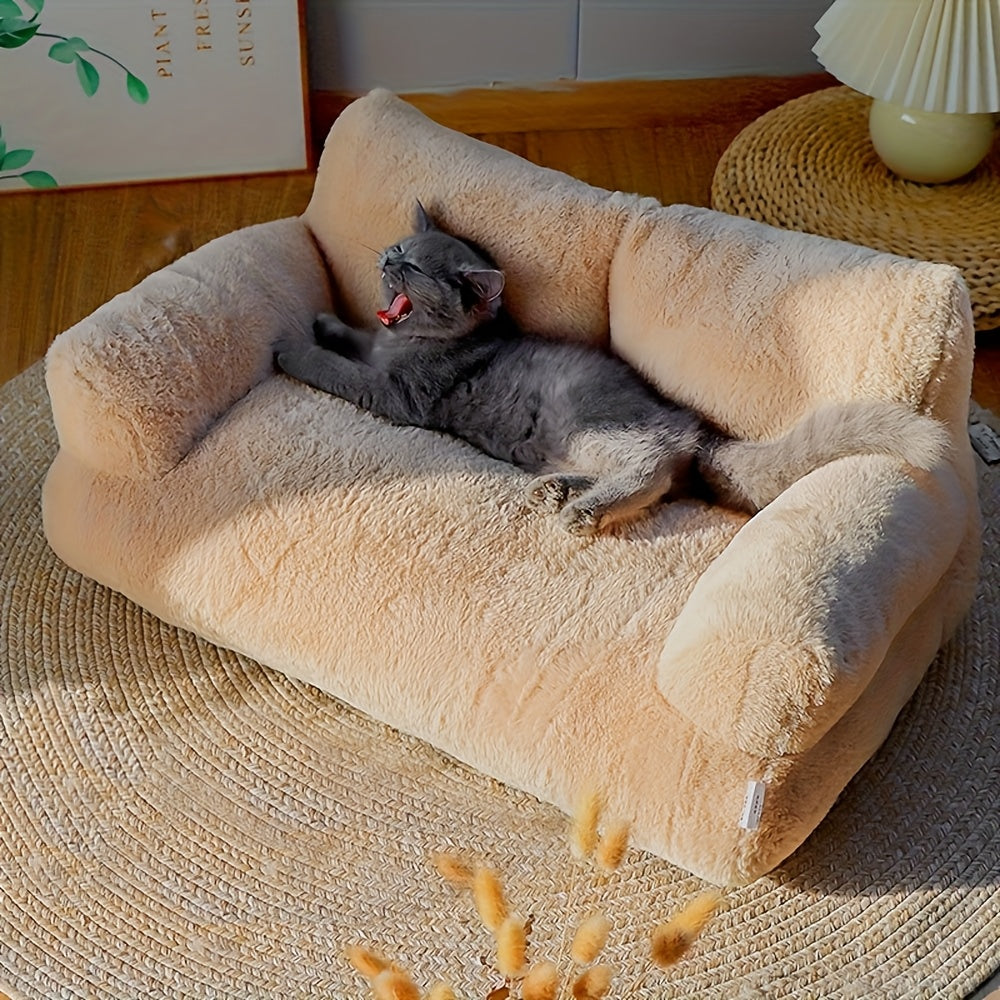 Plush Cat Sofa Bed – Four Seasons Comfort Washable Pet Couch for Cats & Small Dogs | M, L, 2XL, 3XL