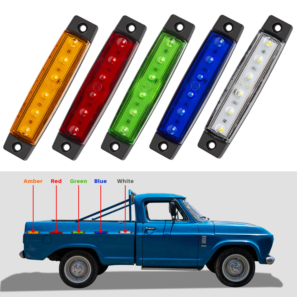 20pcs 12V (10 Red&10 Amber) 3.8" 6 LED Front Rear Side Marker Indicator Lights LED Lamp Indicator for Car Truck Trailer Lorry Bus -Bus Indicator Lights, Trailer Safety Lamps, Vibrant Lighting, High Brightness Leds, Durable Protective Casing