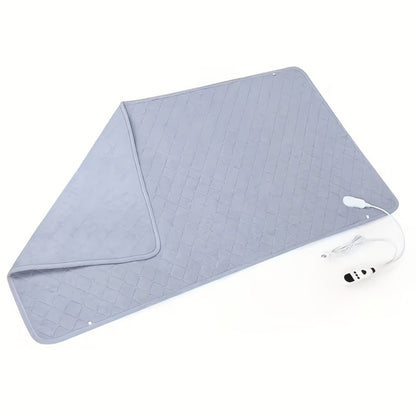 Extra Large Electric Heating Pad 63"x31.5" with Remote Control - 9 Adjustable Heat Levels, 4 Timer Settings, Quick Heating, Machine Washable, for Bed Massage Table Camping Sleeping Bag, Gray & Brown