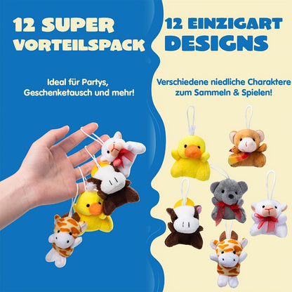 36 Pack Mini Stuffed Animals Bulk — 3 Inch Animal Plush Toys with Keychain 36 Unique Designs, Party Favors for Kids Birthday Carnival Prizes Pinata Fillers Goody Bag Stuffers Classroom Rewards