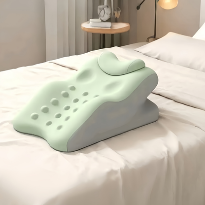 Memory Foam Pillow Ergonomic Support 2 Styles Multi-Functional Breathable for Side Sleeping Back Sleeping Prone Position Removable Washable Pillowcase Back Support