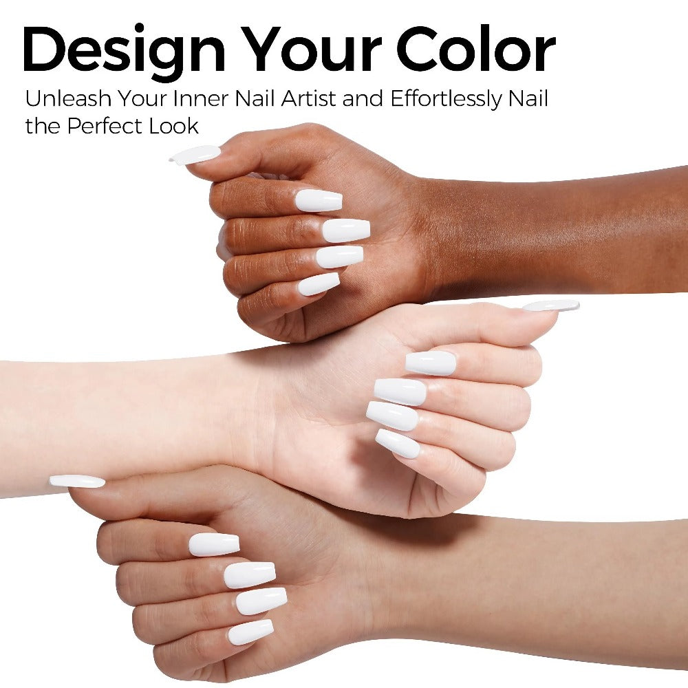 Odorless Gel Nail Polish Black & White 0.54oz MISS MISIDY Soak-Off UV LED Durable High Gloss – Self-Leveling Easy Application for Salon & Home Manicure Pedicure, Classic Minimalist Nail Art Gift for Women