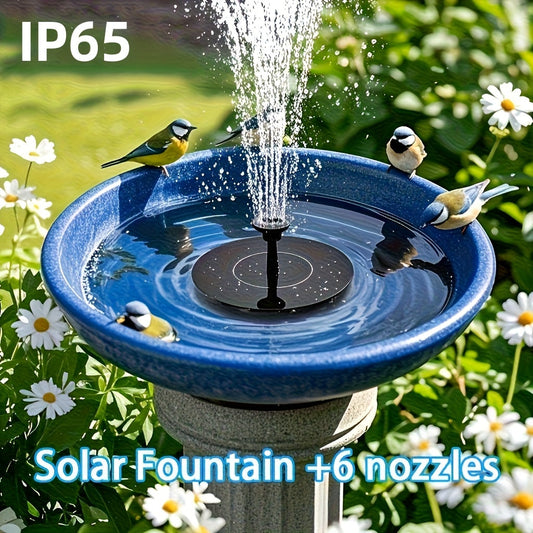 Solar Fountain Pump with 6 Nozzles – IP65 Bird Bath Garden Pond
