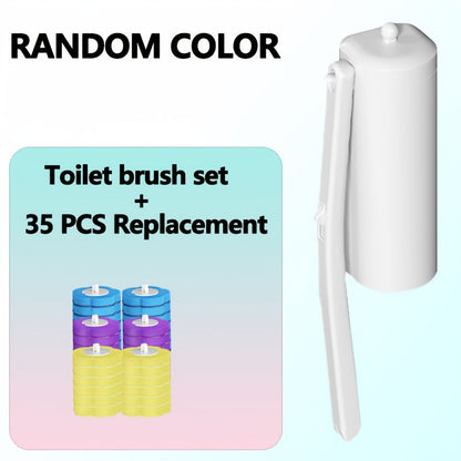 Disposable Toilet Brush Cleaning System with Bracket & Replaceable Heads - Deep Clean Toilet Bathroom Cleaning Kit, No-Touch Hygienic Brush with Refill Packs 17/24/30/35/53 Refills for Home & Bathroom