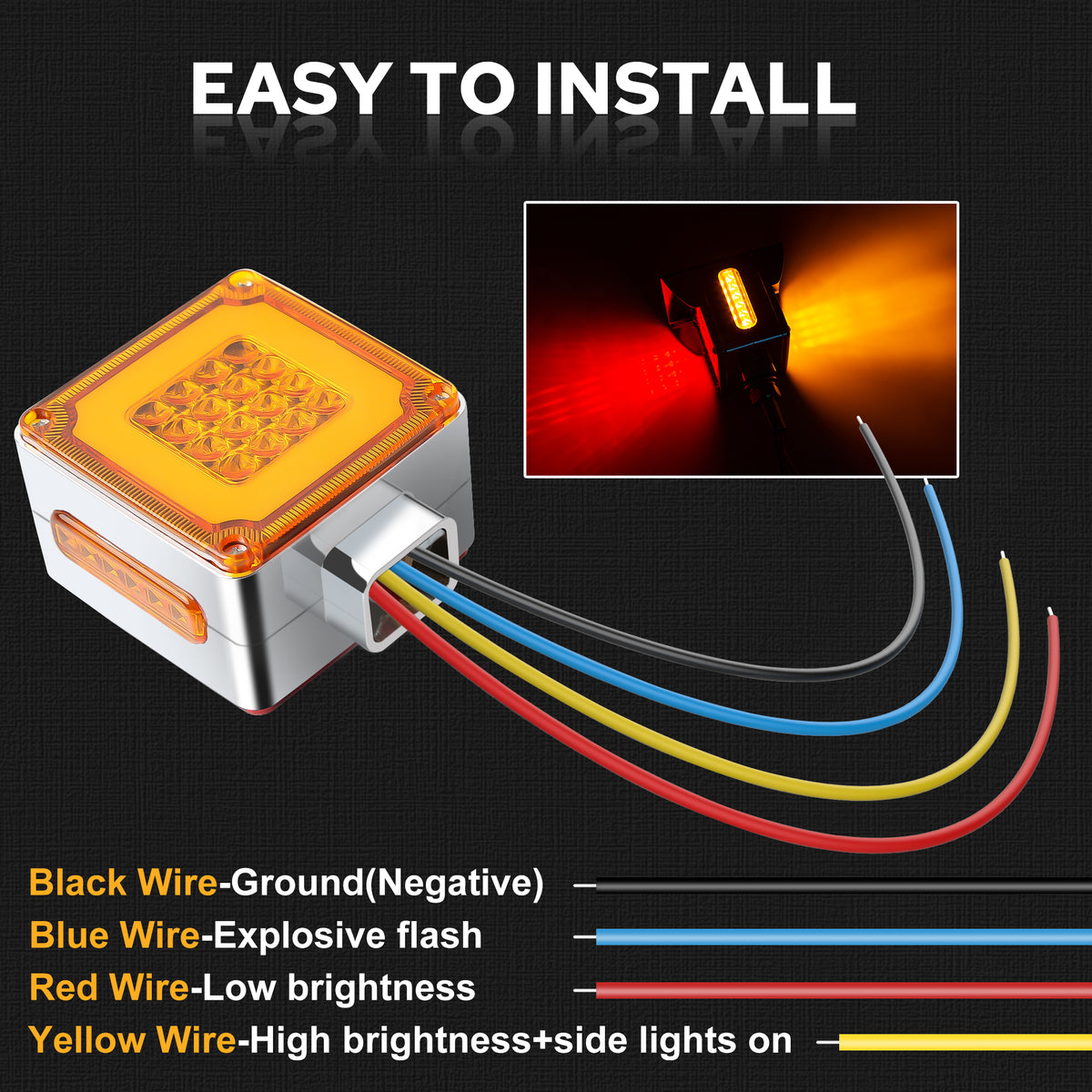 Truck Side Lights, Indicator Lights, Side Lights, LED Lights, Signal Lights, Car Lights, Square Lights