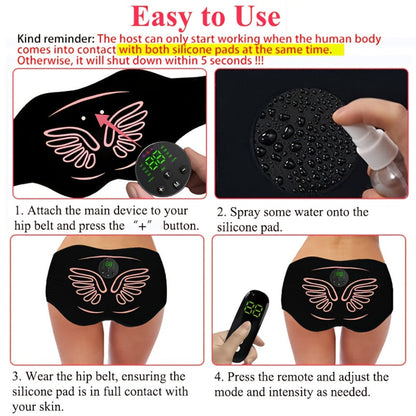 EMS Hip Trainer & Butt Muscle Stimulator with Remote Control, Rechargeable Electric Peach Butt Shaper for Women, Home Gym Glute Toning & Muscle Recovery Massager, Comfortable Wearable Fitness Device