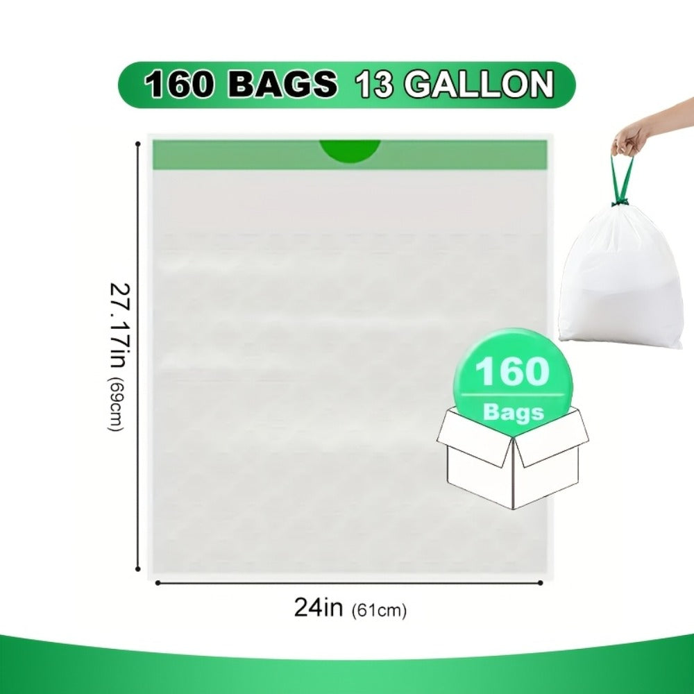 13 Gallon Trash Bags Heavy Duty Tear-Resistant Drawstring Garbage Bags with Fresh Lemon Scent Thickened Kitchen Trash Bags for Home Office Outdoor 75 Count or 160 Count Disposable Waste Bags