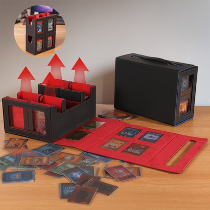 5-in-1 Card Storage Box 400+ Cards – Detachable Sports Card Organizer Display Case for Pokemon MTG Baseball Football TCG Trading Cards, Collector Gift, 4 Colors