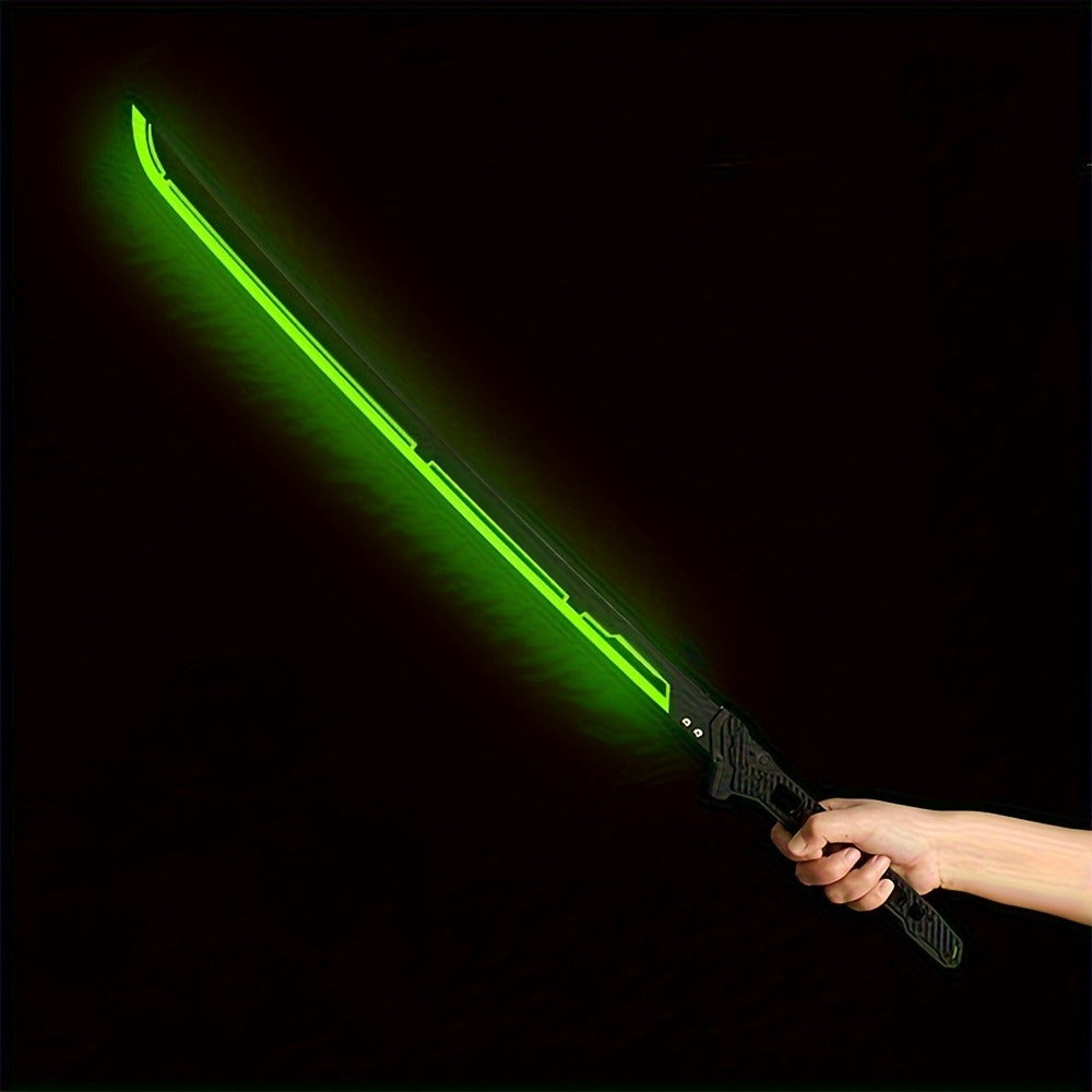 LED Samurai Sword Cyberpunk Glowing Katana 80cm – Acrylic Light-Up Blade for Halloween Costume Party Cosplay Sci-Fi Anime Props, Rechargeable Cool Gift for Teens & Adults, 5 Colors