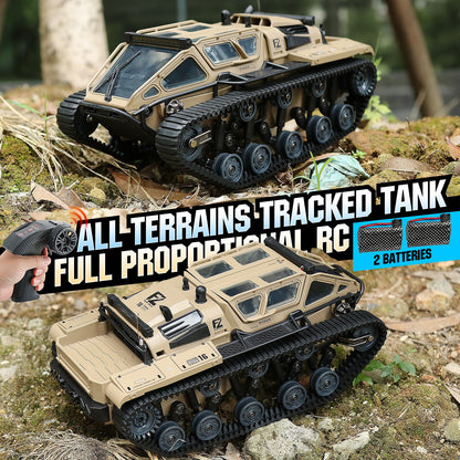 Full-Proportional RC Tracked Tank with LED Lights – Alloy Door Open Military War Vehicle All-Terrain Off-Road Remote Control Tank for Kids Adults, 1 or 2 Battery Options, Best Birthday Gift