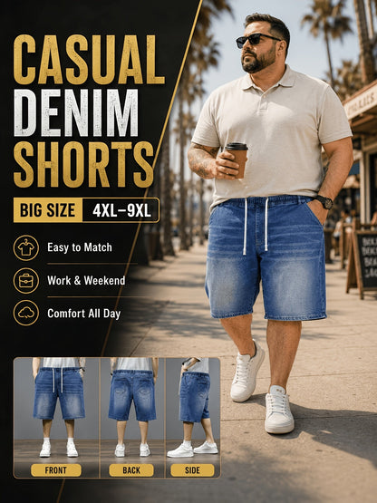 Men's Denim Shorts - Elastic Waist