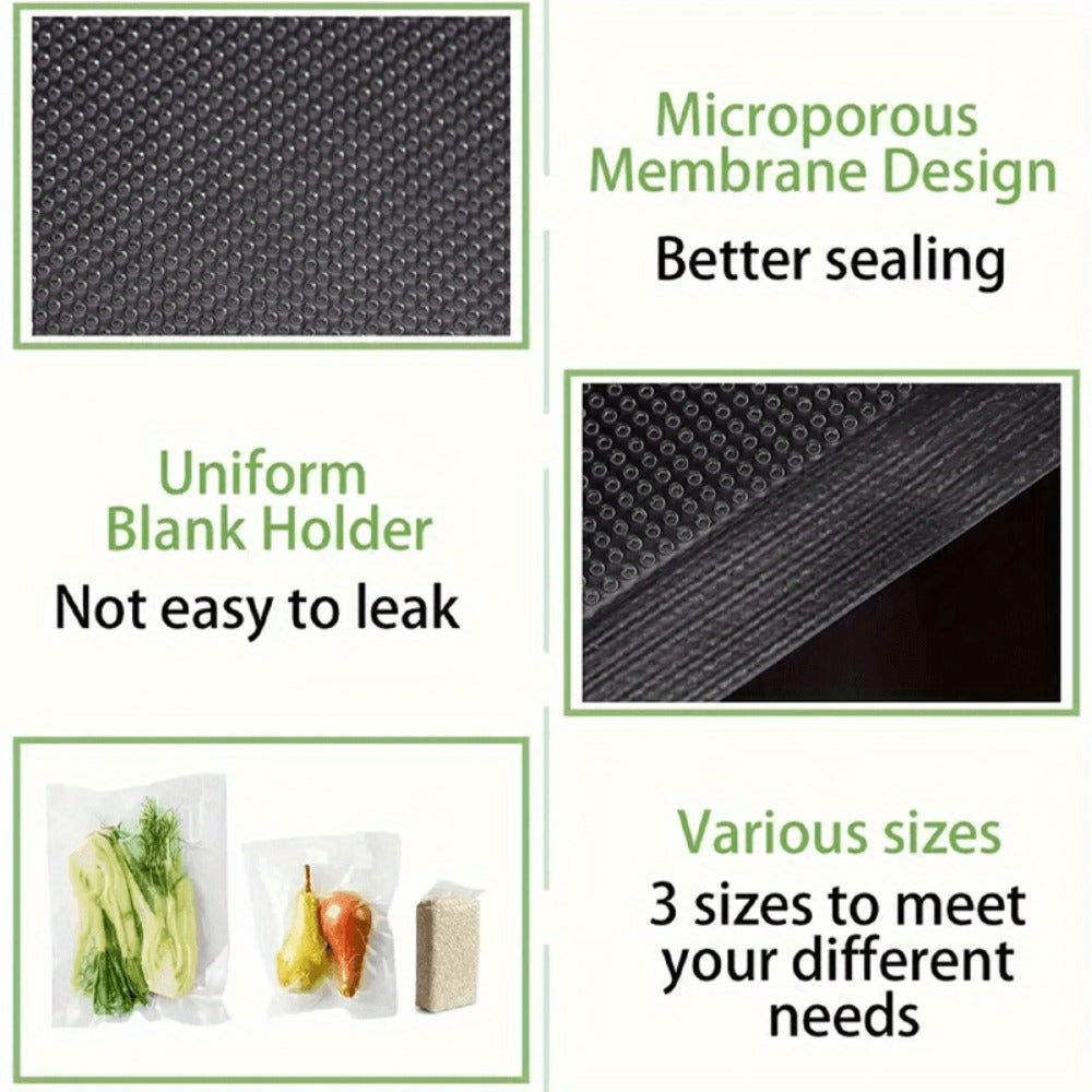 Vacuum Sealer Bags Reusable Airtight Food Storage Bags Multiple Sizes – No Power Needed, Keep Meat, Fruits & Vegetables Fresh Longer, BPA-Free Roll Bags for Kitchen Organization & Meal Prep