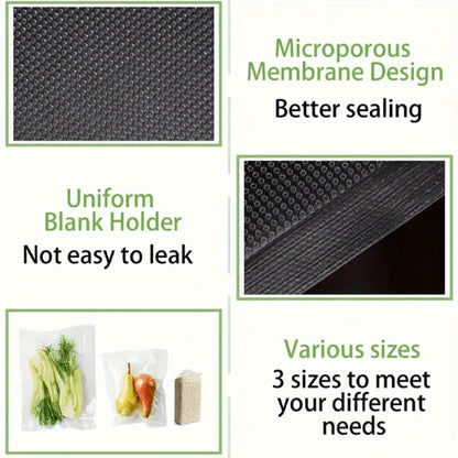 Vacuum Sealer Bags Reusable Airtight Food Storage Bags Multiple Sizes – No Power Needed, Keep Meat, Fruits & Vegetables Fresh Longer, BPA-Free Roll Bags for Kitchen Organization & Meal Prep