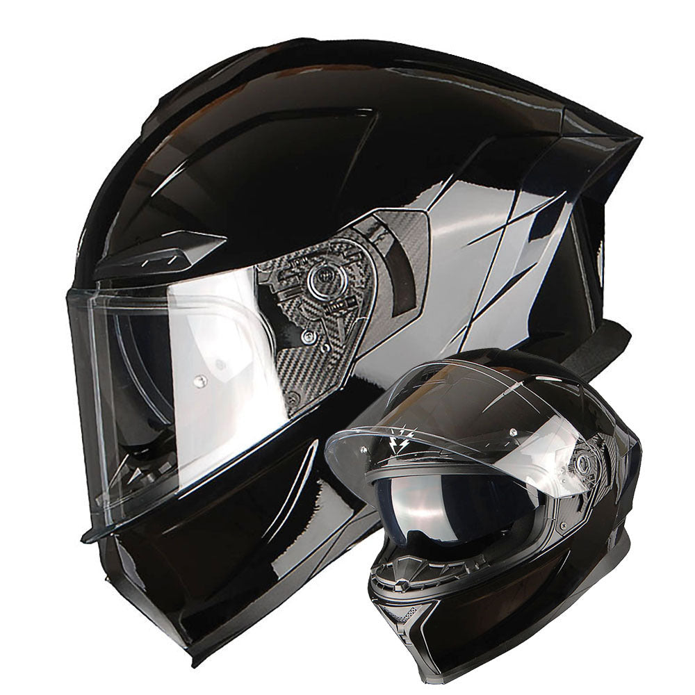 Motorcycle Full Face Helmet DOT Adults Street Bike Dual Visor Sun Inner Shield Anti Fog Pinlock Shield HJAH15