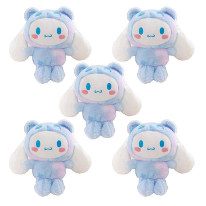 Sanrio Tie Dye Plush Set of 5 – Kawaii Hello Kitty Kuromi My Melody Cinnamoroll Gudetama Stuffed Animals, Room Decor & Birthday Holiday Gift for Girls