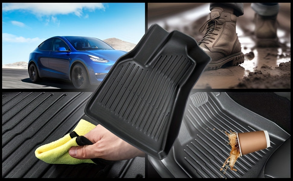FRUKA 7pcs All Weather TPE Floor Mats And Cargo Trunk Liners for 2025 for TESLA Model Y Juniper/ 2020-2024 for TESLA Model Y/ 2024-2026 for TESLA Model 3 5-Seater (Does Not Fit 7-Seat)