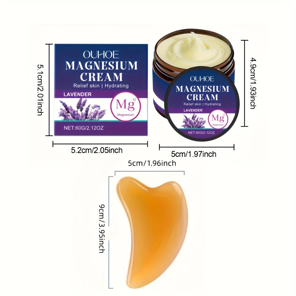 Magnesium Lavender Body Cream BOGO Buy One Get One Free - Plant Squalane Muscle Relief Massage Lotion Long-Lasting Hydration for Athletes Seniors Daily Moisturizer