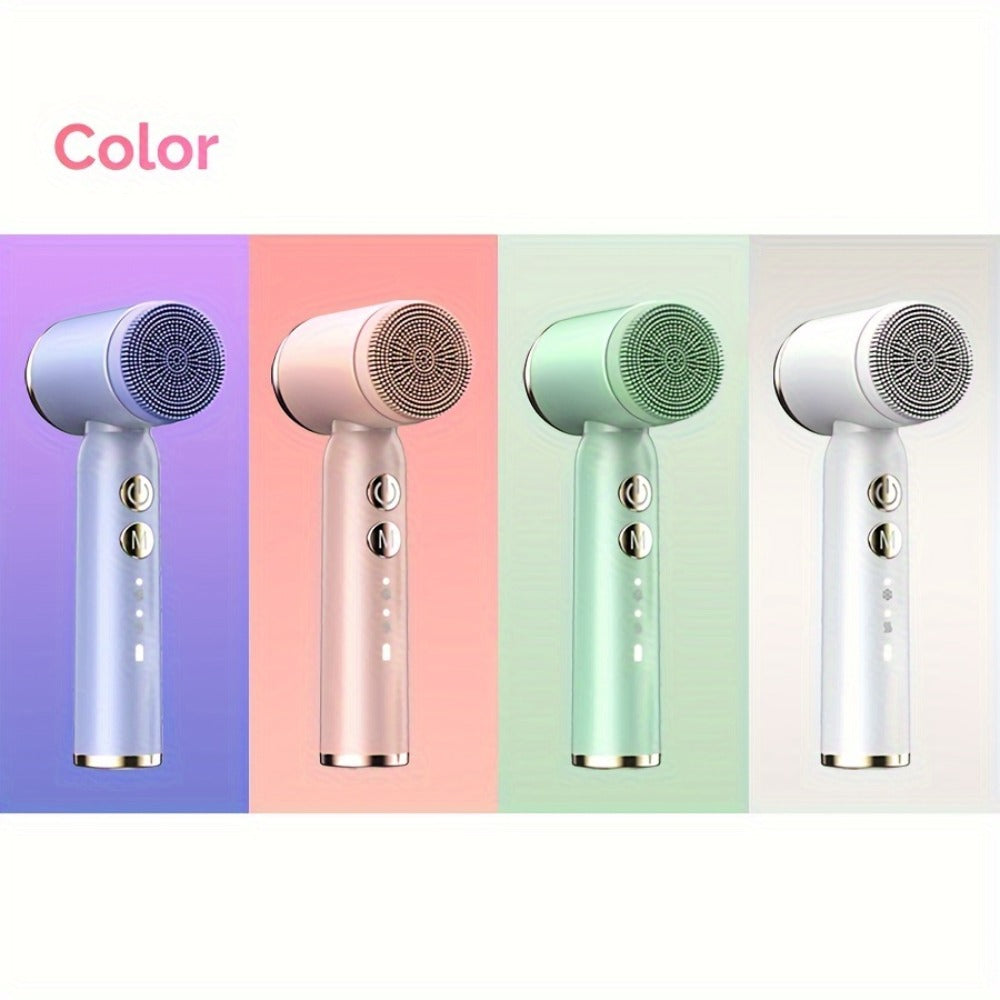 EMS Microcurrent Face Massager Skin Tightening Device V-Face Lifting Double Chin Reducer Neck Rejuvenation 6-in-1 Brush Heads 3-Speed USB Rechargeable Portable Beauty Tool for Women