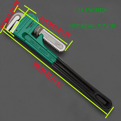 Pipe Wrench Professional Heavy Duty - 8", 12" & 18" CR-V Alloy Steel Plumbing Wrench, Non-Slip Ergonomic Handle, 1500 lbs Torque, Fits 1/2"-4" Pipes, for Plumbing, Automotive & Industrial Use