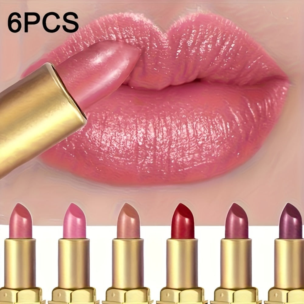 Lip Gloss Set 6pcs Velvet Finish Moisturizing Long-Lasting Hydrating Shiny Lip Color Collection — Vibrant Berry Mixed Shades for All Skin Tones Everyday Makeup Gift Set Women Girls