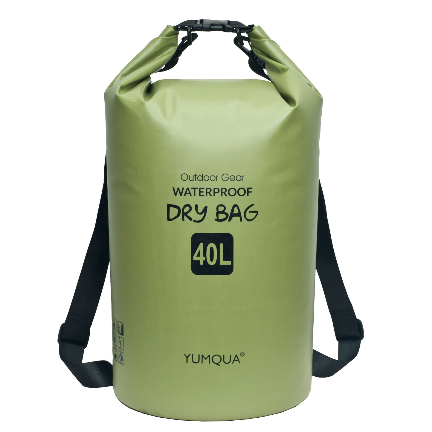 Waterproof Dry Bag Backpack 40L Roll Top Lock Closure PVC Floating Storage Bag for Kayaking Boating Swimming Hiking Camping Fishing Black Army Green Blue Yellow
