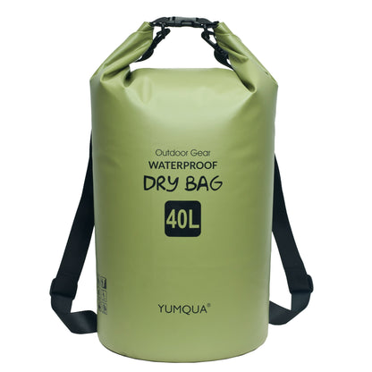 Waterproof Dry Bag Backpack 40L Roll Top Lock Closure PVC Floating Storage Bag for Kayaking Boating Swimming Hiking Camping Fishing Black Army Green Blue Yellow