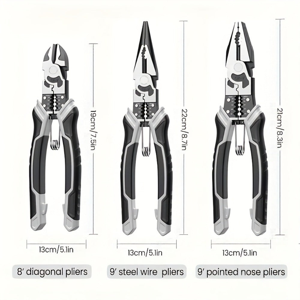 3pcs Pliers Set Diagonal Pliers Needle Nose Pliers Wire Cutter Multifunctional Electrician Hand Tools Heavy Duty Hardware Tool Kit